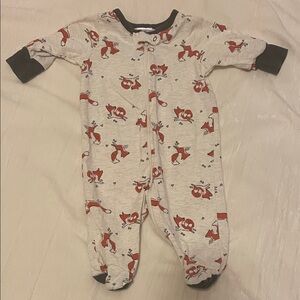 Gerber Fox Print Kids One Piece in Cream and Black